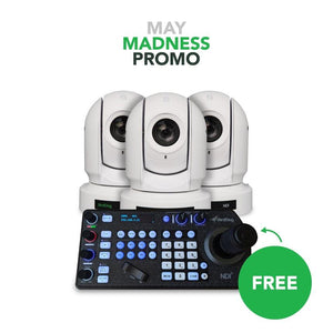 3x P200 Cameras (White) and 1x FREE PTZ Keyboard