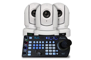 3x P200 Cameras (White) and 1x FREE PTZ Keyboard