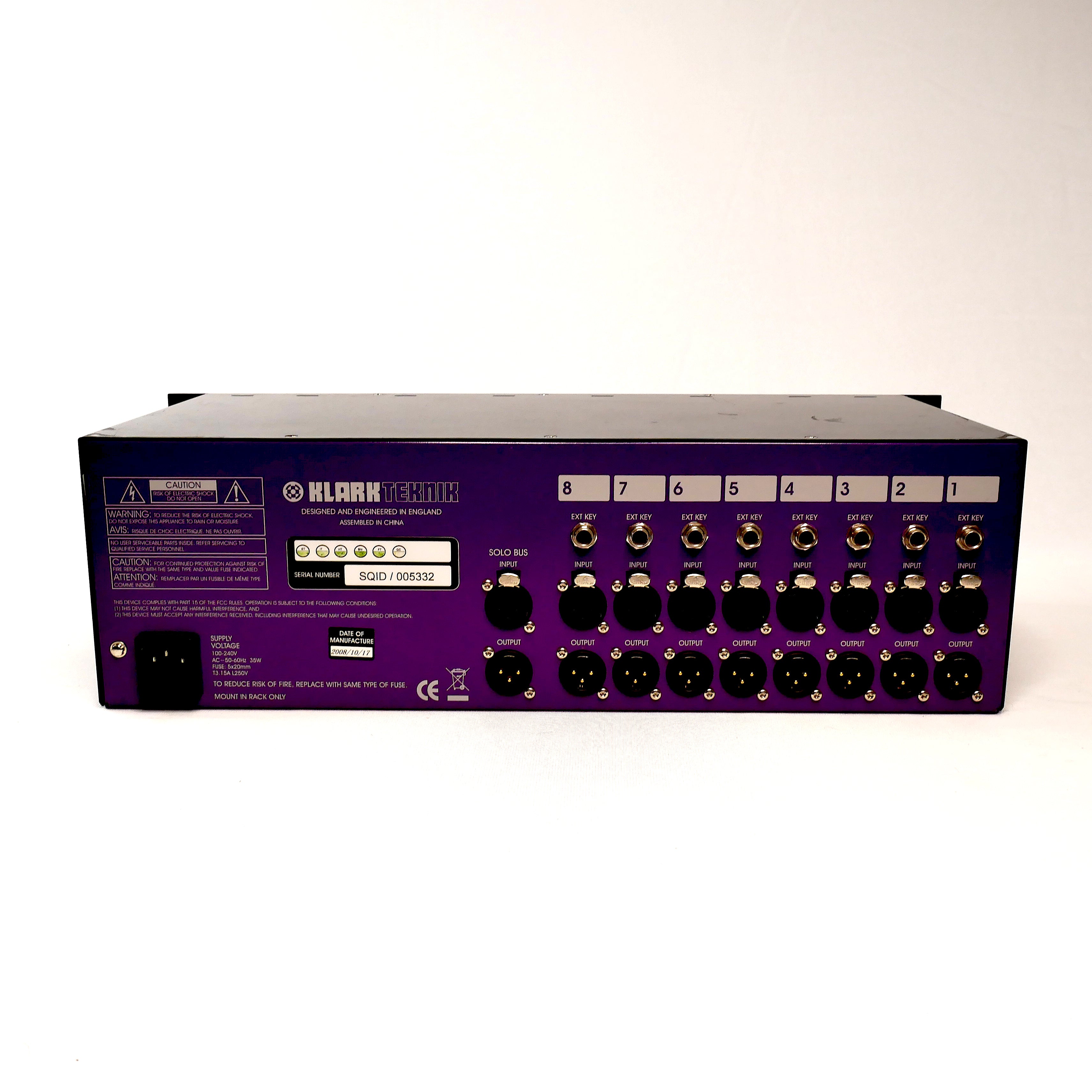 Klark Teknik SQ1D Square ONE Dynamics 8-Channel Dynamics Processor
